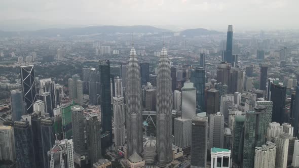 Aerial view of the highest Twin Tower in the World.