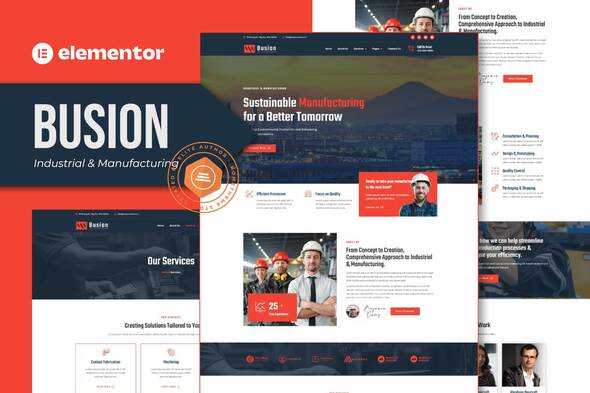 Busion - Industrial & Manufacturing Elementor Pro Template KIt