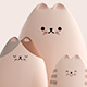 3 Decorative Round Cats 3D Models - 3DOcean Item for Sale