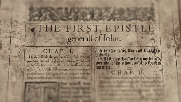 The First Epistle General Of John, Slider Shot, Old Paper Bible, King James Bible