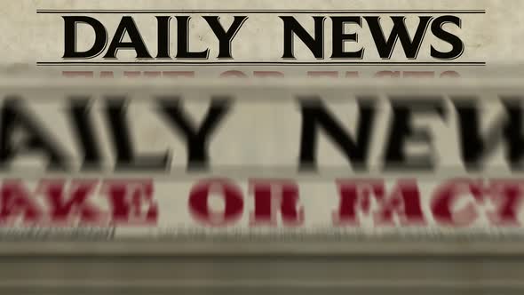 Fake on fact news, disinformation and information newspaper printing press