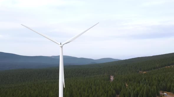 Aerial shot of a wind farm