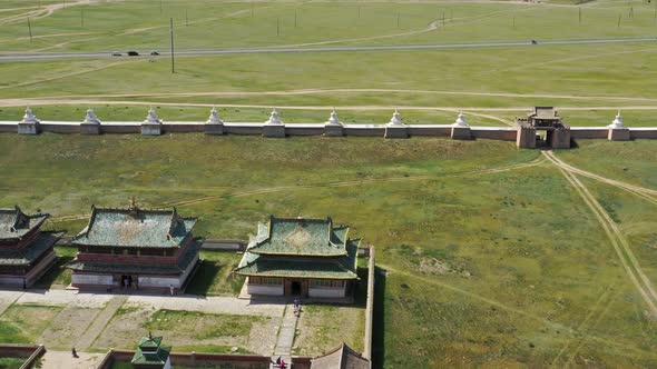 Aerial View of Kharkhorin Erdene Zuu Monastery