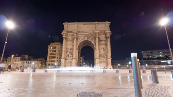 Timelapse of Porte d'Aix in Marseille