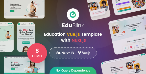 EduBlink - Education VueJS Template with NuxtJS
