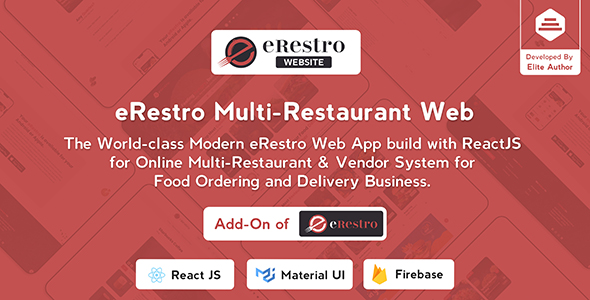 eRestro Multi Restaurant Web - Online Multi-Vendor & Restaurant Food Ordering Web App