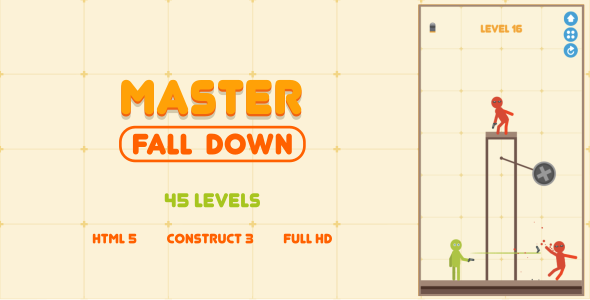 Master Fall Down - HTML5 Game (Construct3)