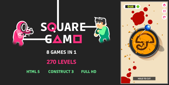 Square Game - HTML5 Game (Construct3)