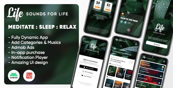 Life: Sleep Sounds - Meditation Sounds - Relax Music App - (Android/Laravel)