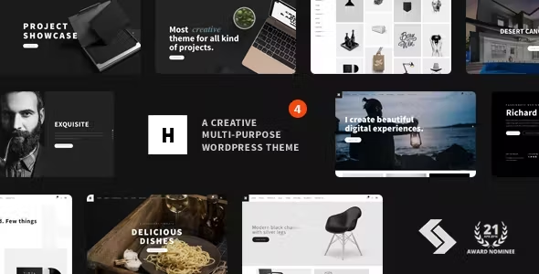 Heli – Minimal Creative Black and White WordPress Theme