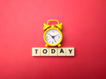 Yellow alarm clock with the word TODAY - PhotoDune Item for Sale