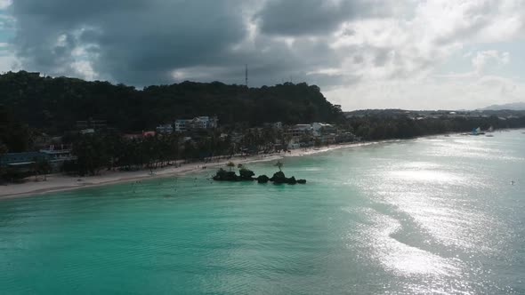 Aerial View of Boracay Beach in Philippines