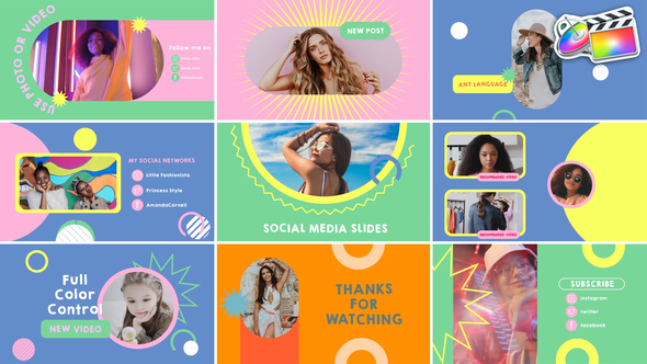 Youtube Social Media Slides for FCPX alt