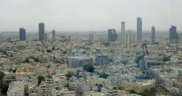 Cityscape of densely populated Tel Aviv, Israel