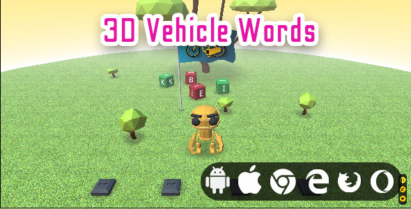3D Vehicle Words - Realistic Educational Game