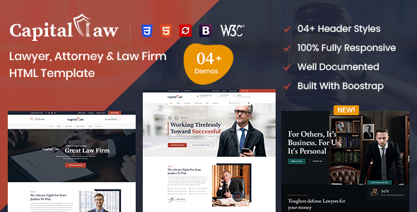 CapitalLaw – Lawyers Attorneys and Law Firm HTML Template