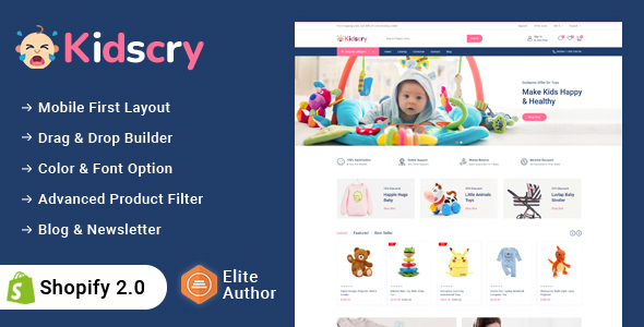 Kidscry - Kids Toy & Cloth Store Shopify 2.0 Responsive Theme