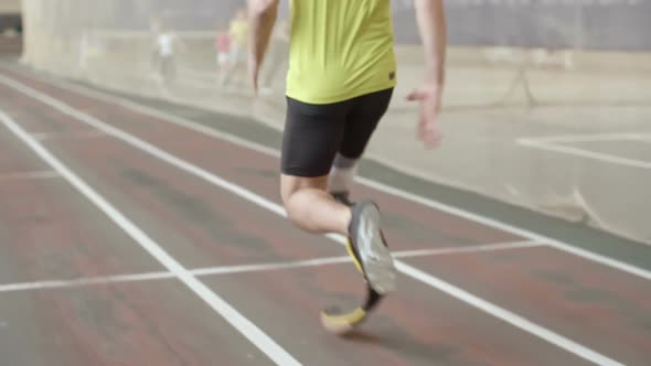 Amputee Athlete Running in Practice