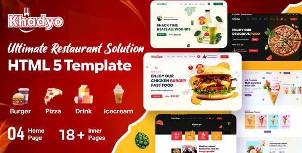 Khadyo Restaurant – Online Food Ordering Website – HTML5 Template