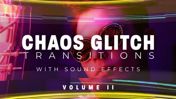 Chaos Glitch Transitions v2 Pack: 20 Dynamic Effects with Unique Sound for Premiere Pro
