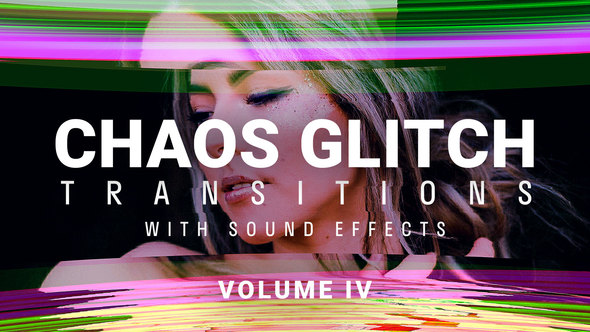 Chaos Glitch Transitions v4 Pack: 20 Dynamic Effects with Unique Sound for Premiere Pro