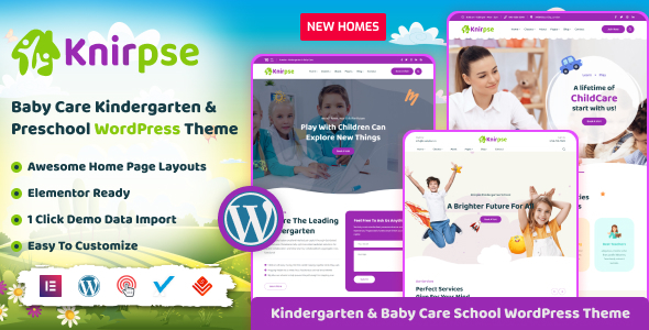 Knirpse – Kindergarten &Amp; Baby Care Wordpress Theme