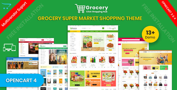 Grocery and Shopping OpenCart 3.X Multistore Theme (Shopping, Mall)