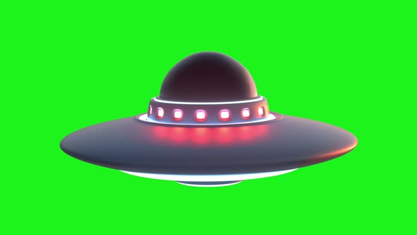 Rotating Ufo Saucer of Alien with Alpha Mask and Green Matte Screen
