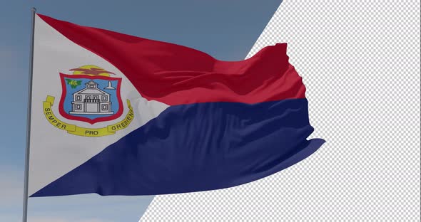 flag Sint Maarten patriotism national freedom, seamless loop, alpha channel