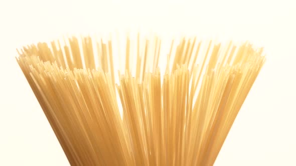 The Top of Pasta, on White, Rotation, Close Up