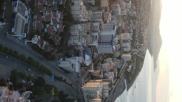 Vertical Video Alanya Turkey  a Resort Town on the Seashore