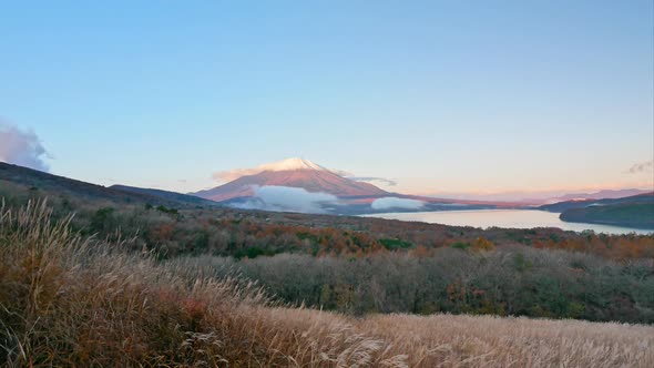 Beautiful nature in Kawaguchiko with Mountain Fuji in Japan