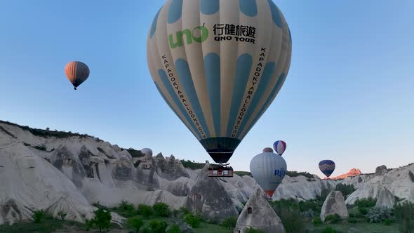 Awesome aerial view of Goreme Historical National Park in Cappadocia