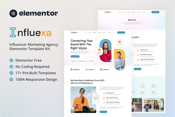 Influexa - Influencer Marketing Agency Elementor Template Kit