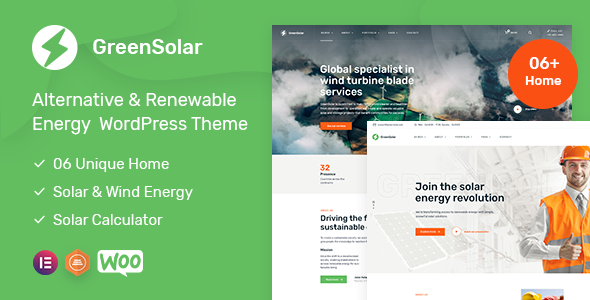 GreenSolar - Alternative & Renewable Energy WordPress Theme