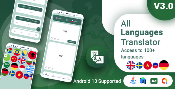 Language Translator App (VERSION - 4.0) - Android Multi Language Translation App