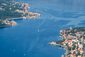 Long shot with a picturesque coastline of Kotor in Montenegro - PhotoDune Item for Sale