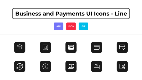 Business and Payments UI Icons - Line
