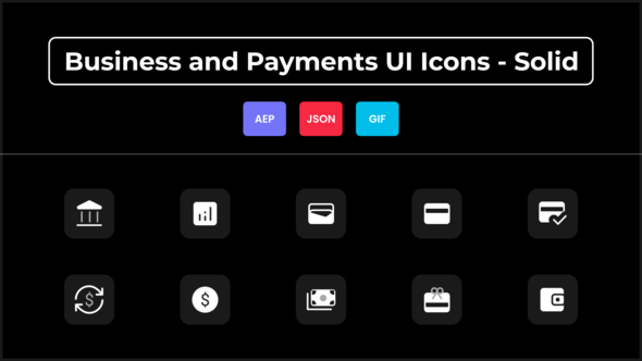 Business and Payments UI Icons - Solid