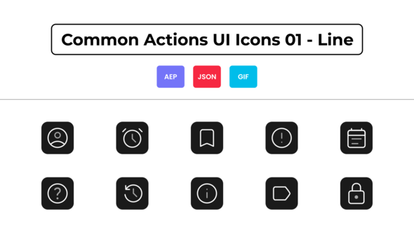 Common Actions UI Icons 01 - Line