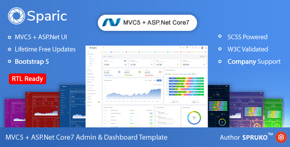 Sparic - Aspnet Core Admin and dashboard Template