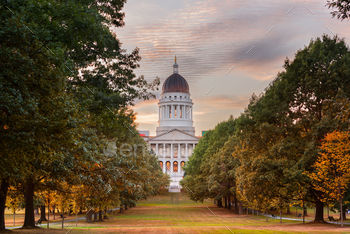 autumn colors at dusk.