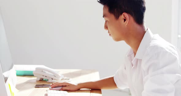 A man working on computer