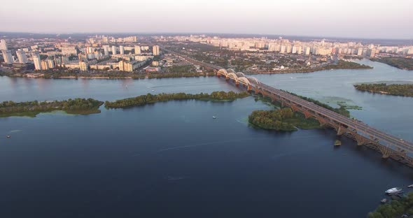 Bridge On River Sunset