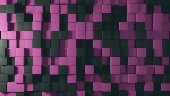 Abstract Background of the Movement of Two-color Cubes