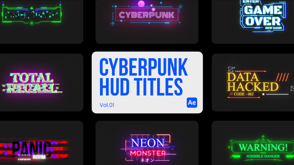 Cyberpunk HUD Titles 01 for After Effects alt