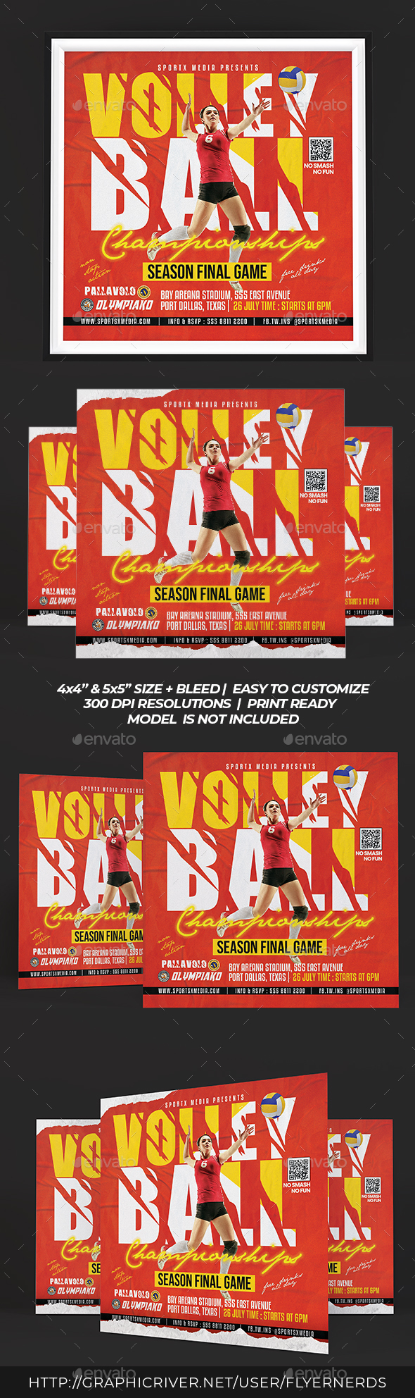 Volley Ball Championships Sports Flyer