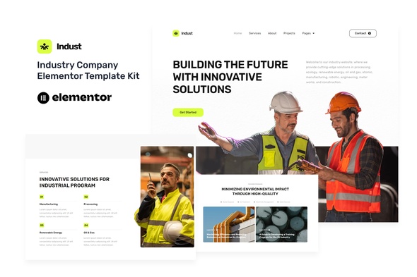 Indust – Industry & Factory Elementor Template Kit – 1 Sold!