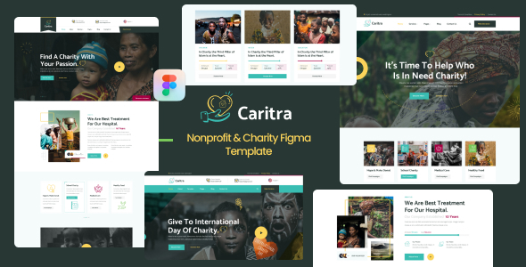 Caritra – Nonprofit & Charity Figma Template – 1 Sold!