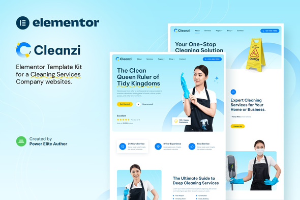 Cleanzi – Cleaning Services Elementor Template Kit